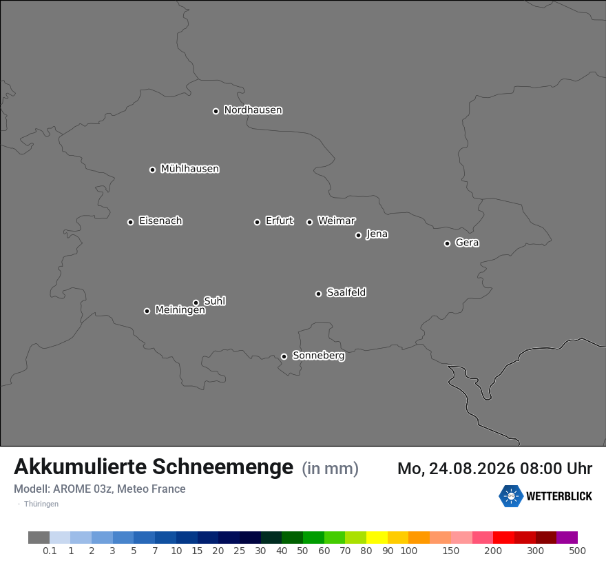Modellkarte AROME – tot_prec_snow – th