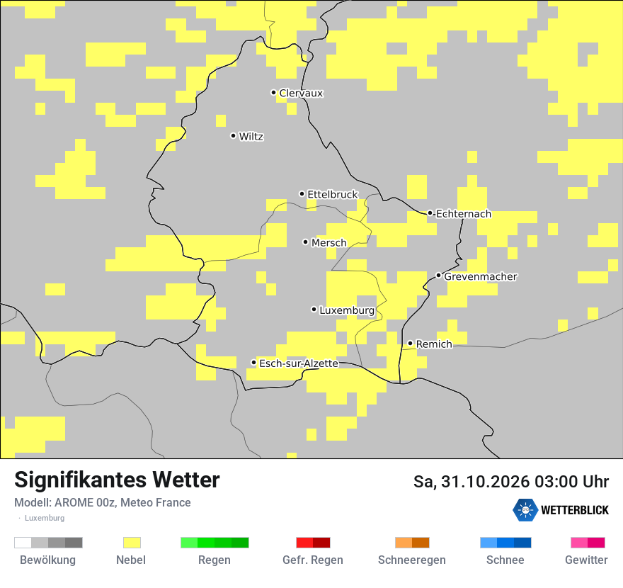 Modellkarte AROME – ww – luxemburg