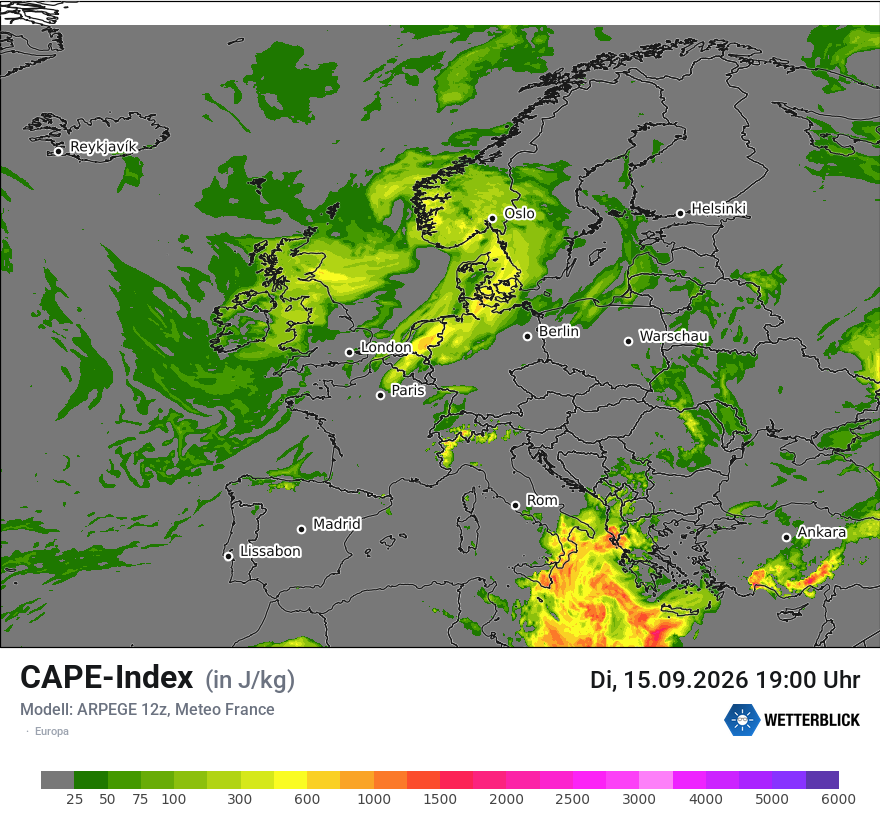 Modellkarte ARPEGE – cape – europa