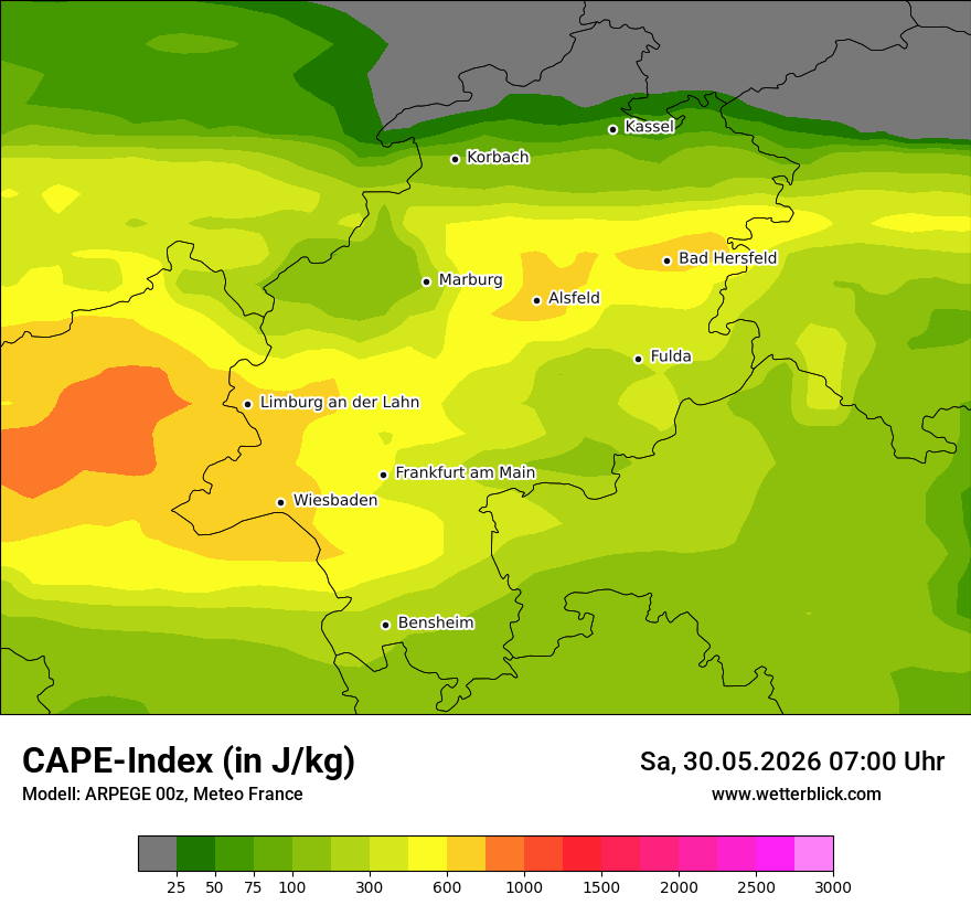 Modellkarte ARPEGE – cape – he