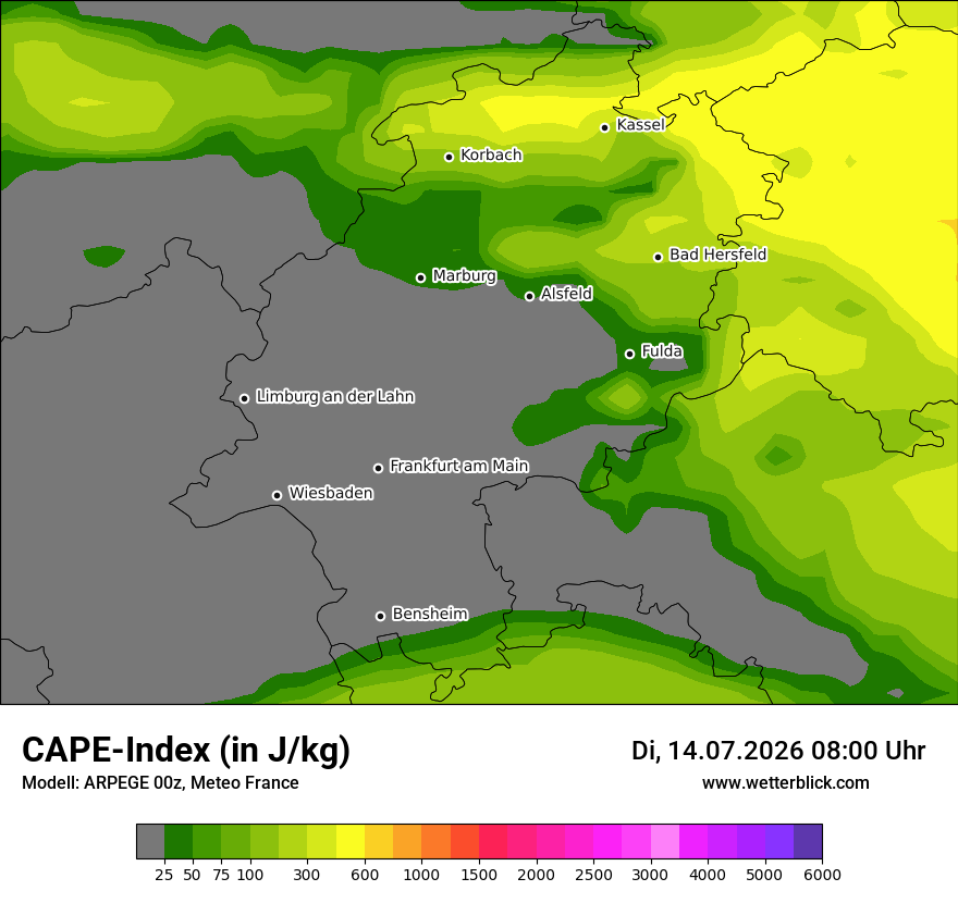 Modellkarte ARPEGE – cape – he