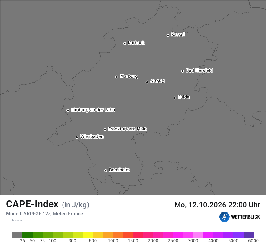 Modellkarte ARPEGE – cape – he