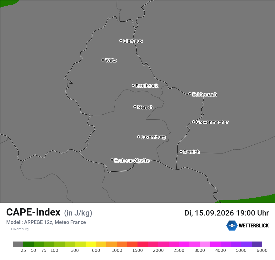 Modellkarte ARPEGE – cape – luxemburg
