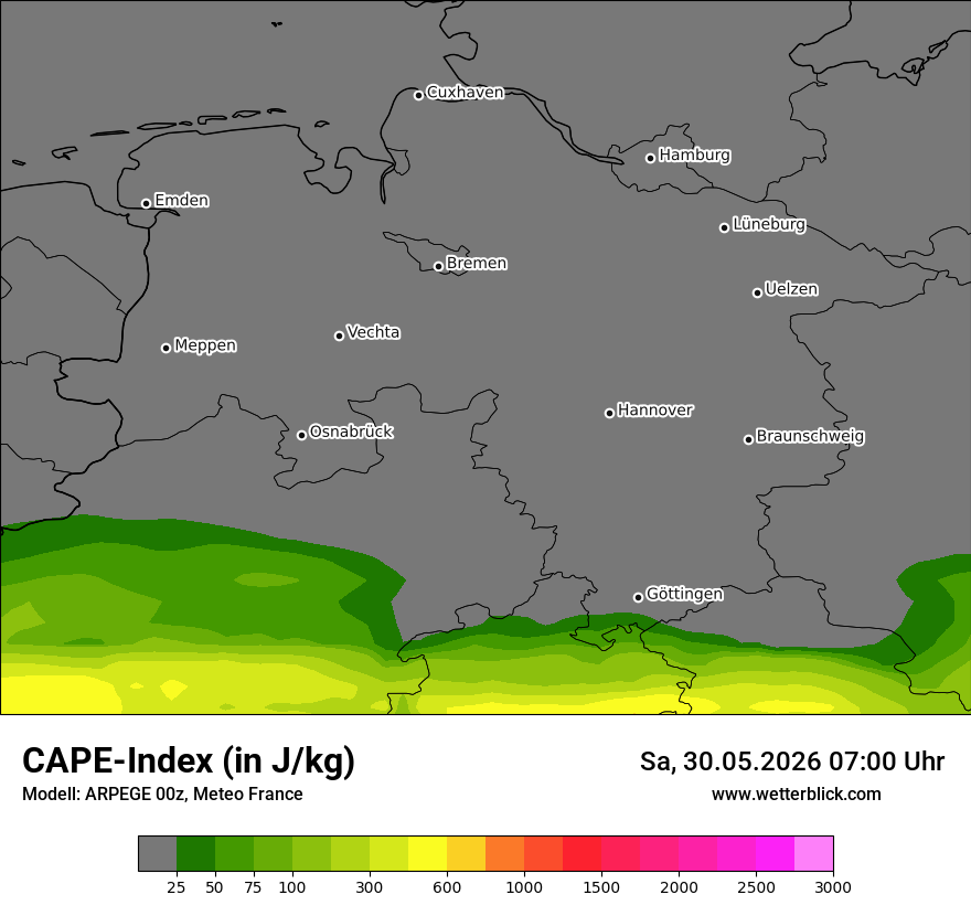 Modellkarte ARPEGE – cape – ni