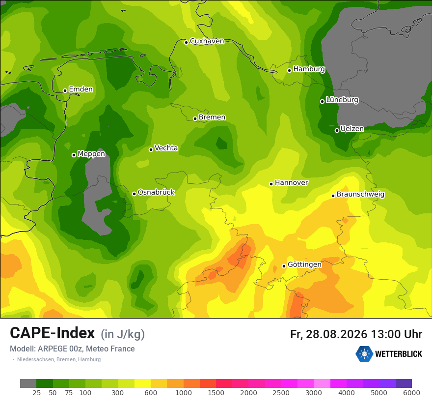 Modellkarte ARPEGE – cape – ni