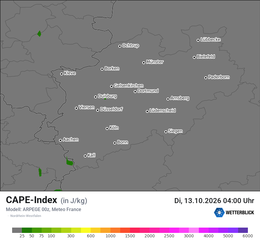 Modellkarte ARPEGE – cape – nrw