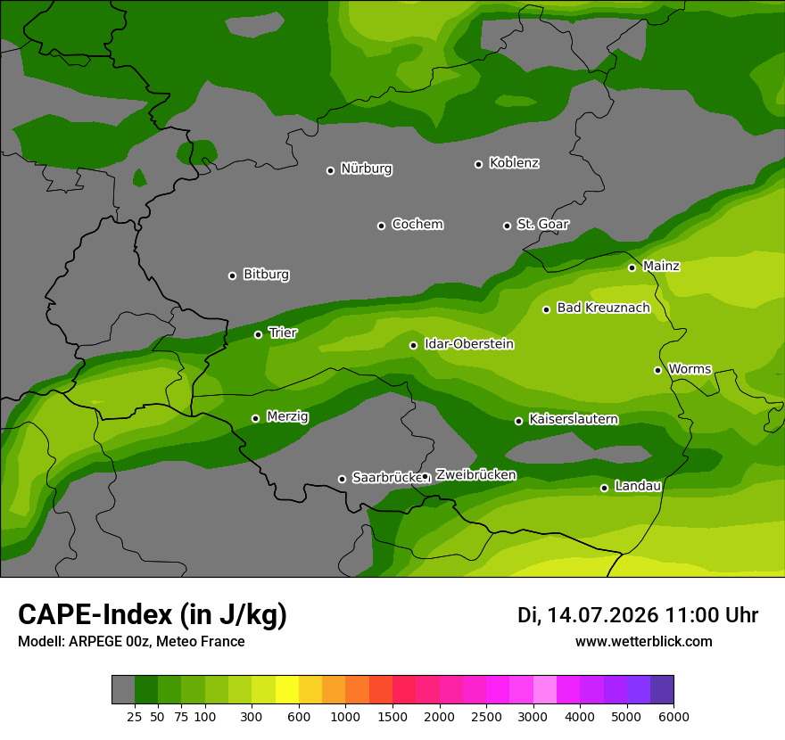 Modellkarte ARPEGE – cape – rp