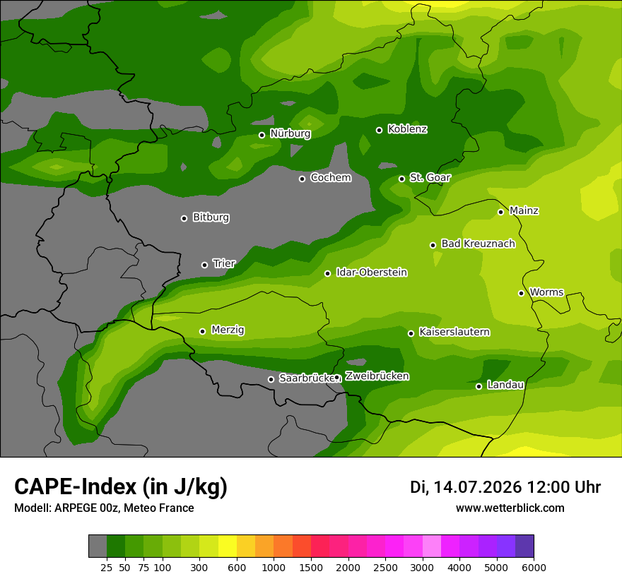 Modellkarte ARPEGE – cape – rp