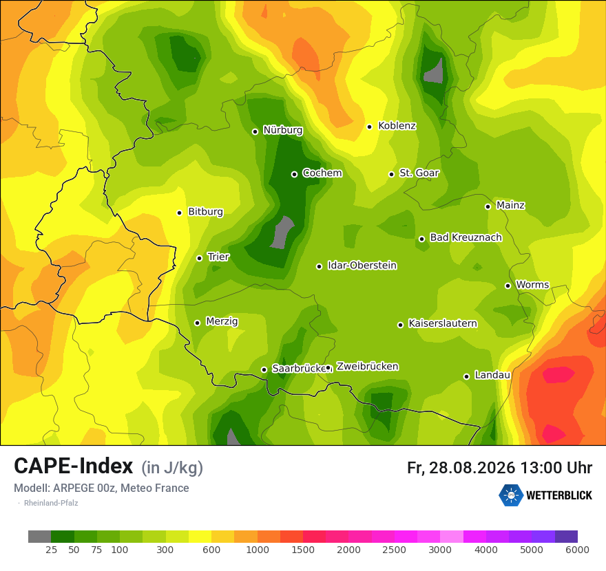 Modellkarte ARPEGE – cape – rp