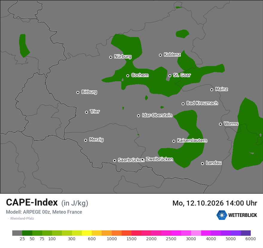 Modellkarte ARPEGE – cape – rp
