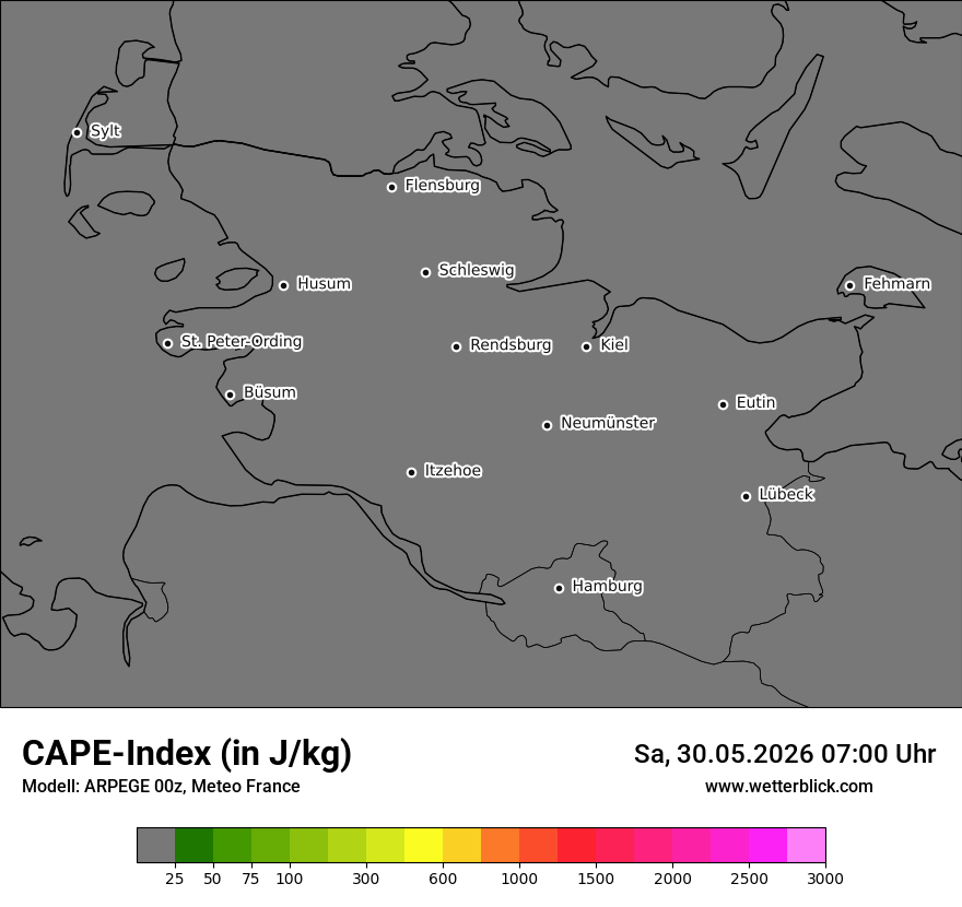 Modellkarte ARPEGE – cape – sh