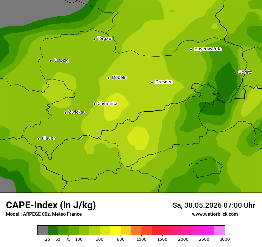 Modellkarte ARPEGE – cape – sn