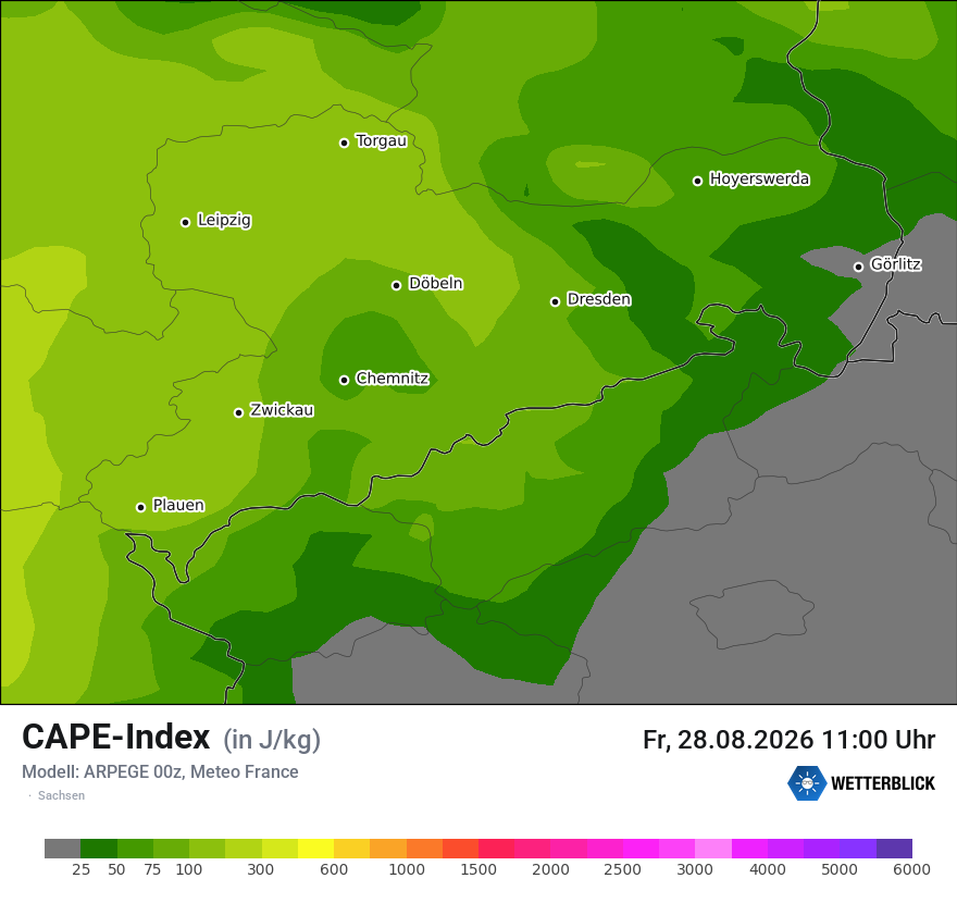 Modellkarte ARPEGE – cape – sn