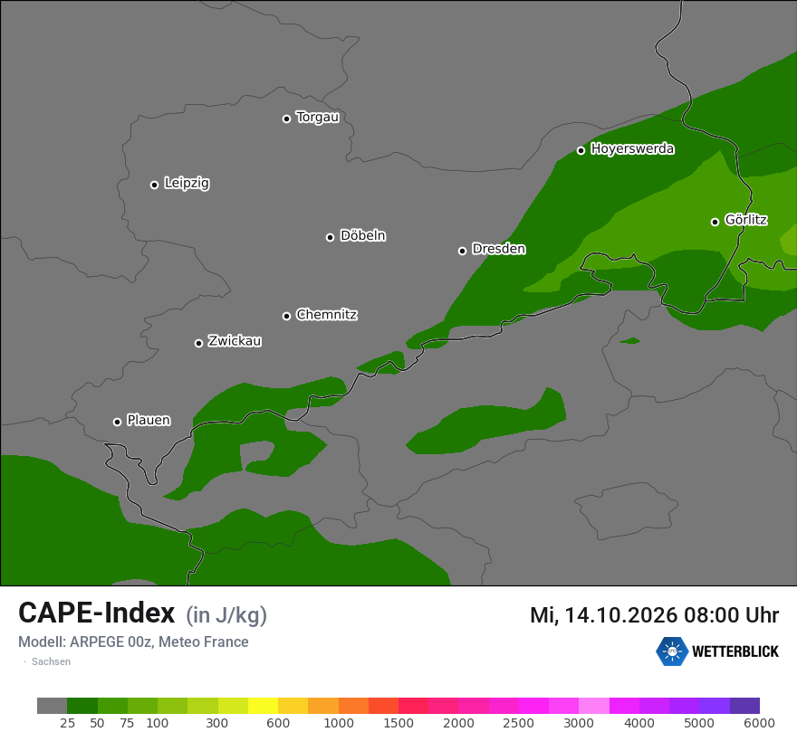 Modellkarte ARPEGE – cape – sn