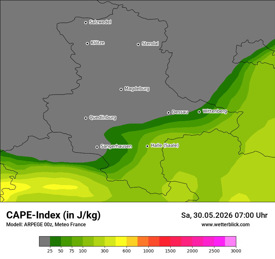 Modellkarte ARPEGE – cape – st