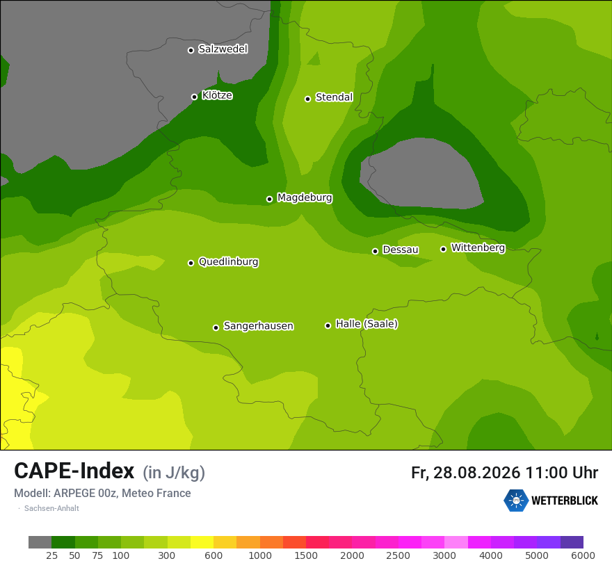 Modellkarte ARPEGE – cape – st