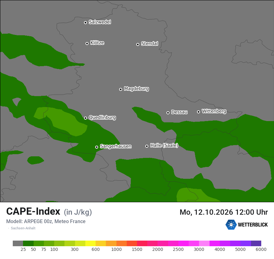 Modellkarte ARPEGE – cape – st