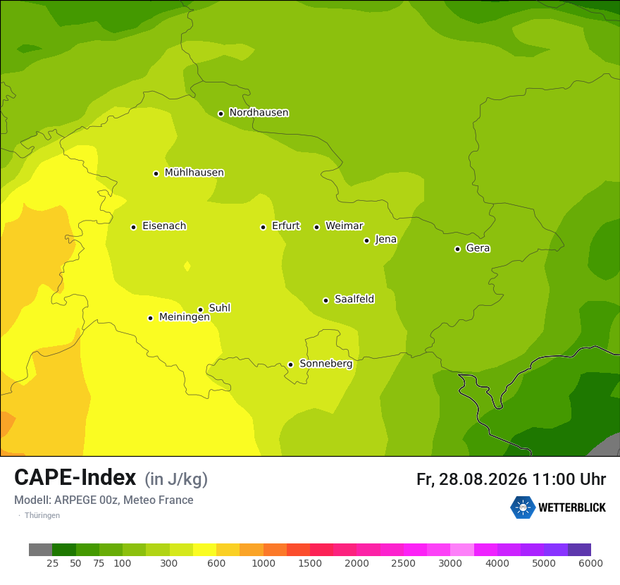Modellkarte ARPEGE – cape – th