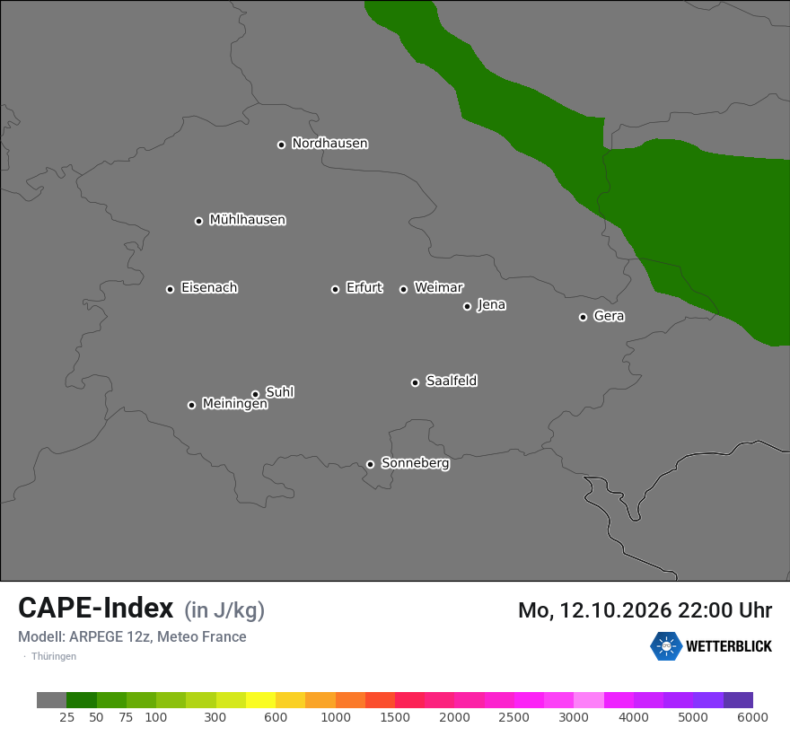 Modellkarte ARPEGE – cape – th