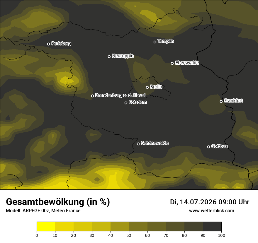 Modellkarte ARPEGE – clct – bb