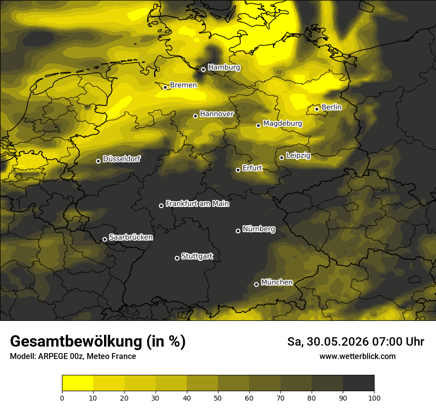 Modellkarte ARPEGE – clct – deutschland