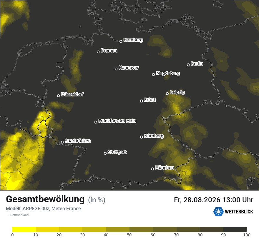 Modellkarte ARPEGE – clct – deutschland