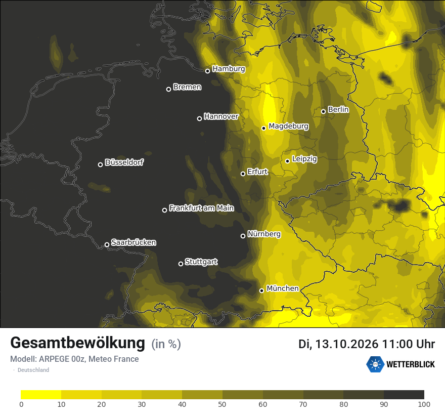 Modellkarte ARPEGE – clct – deutschland