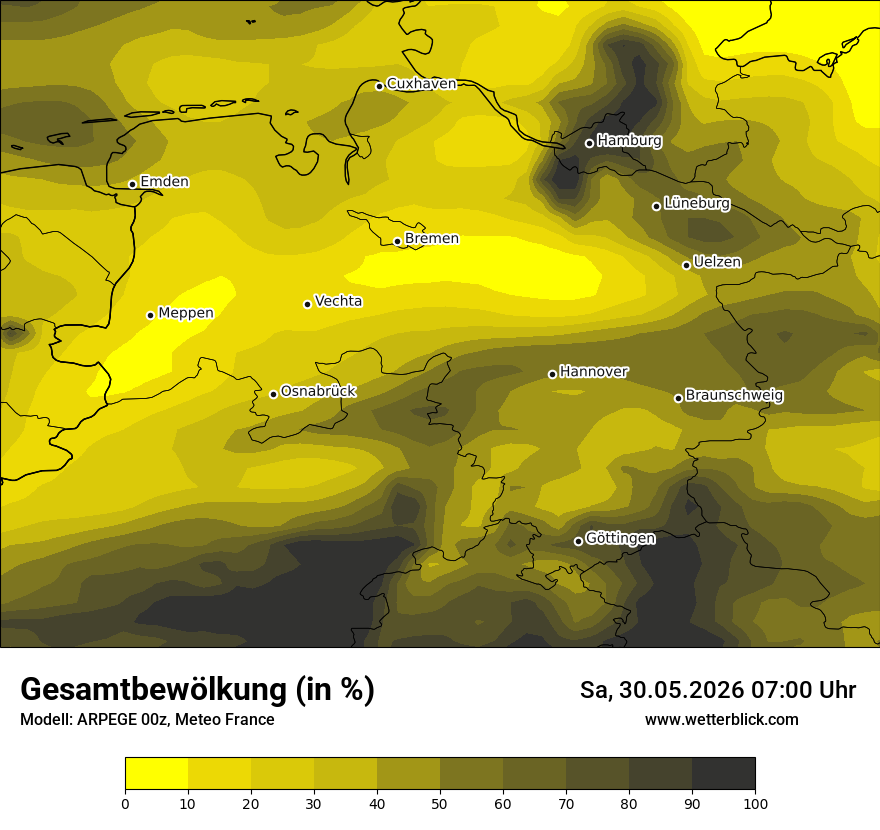 Modellkarte ARPEGE – clct – ni