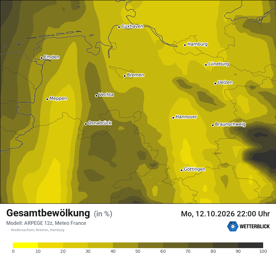 Modellkarte ARPEGE – clct – ni