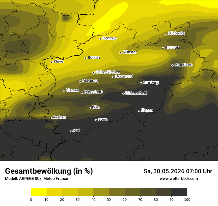 Modellkarte ARPEGE – clct – nrw