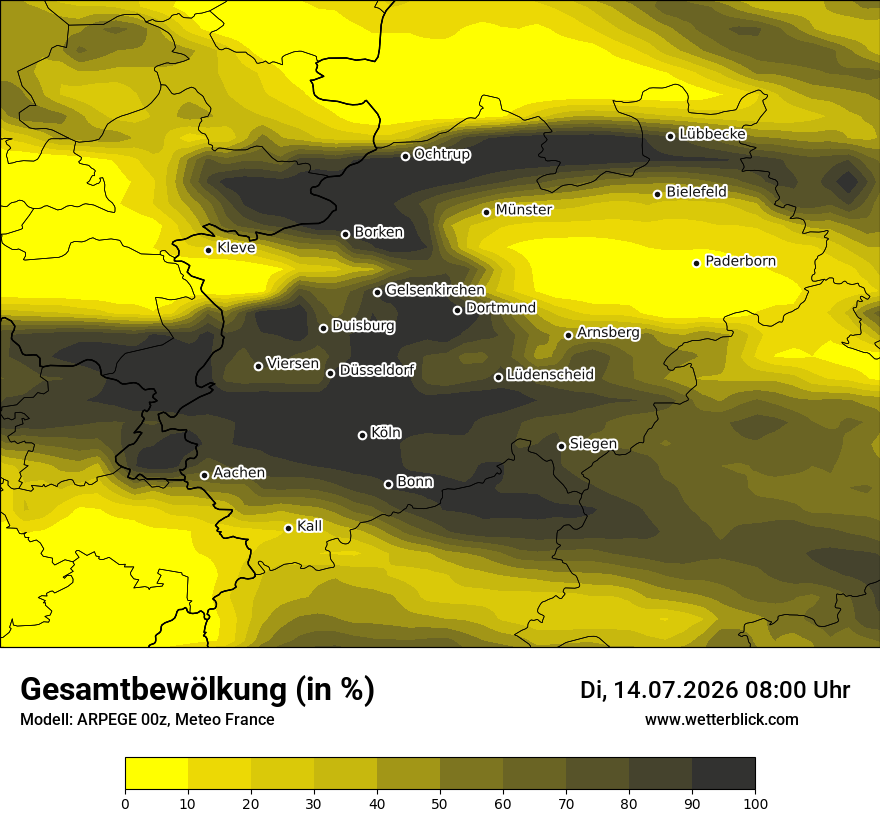 Modellkarte ARPEGE – clct – nrw