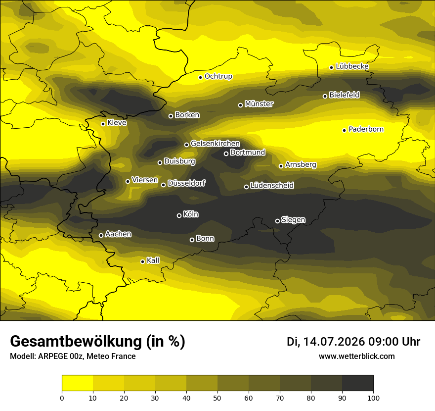 Modellkarte ARPEGE – clct – nrw