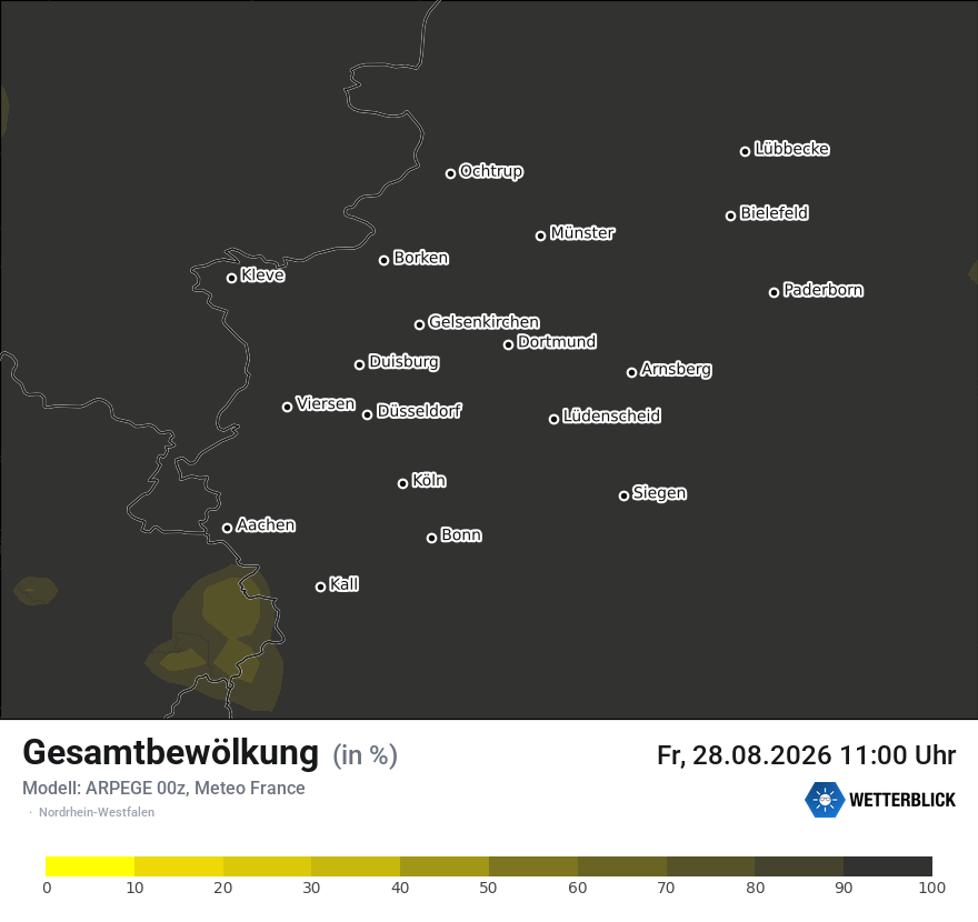 Modellkarte ARPEGE – clct – nrw