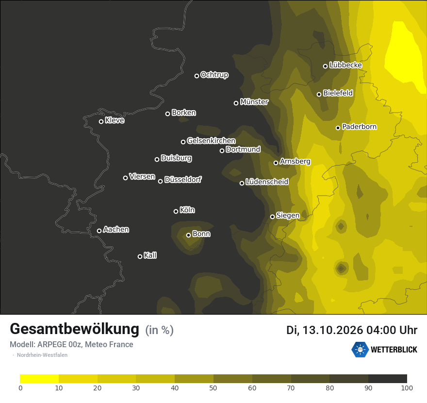 Modellkarte ARPEGE – clct – nrw