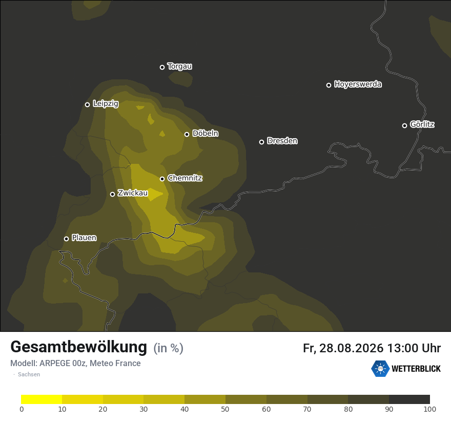 Modellkarte ARPEGE – clct – sn