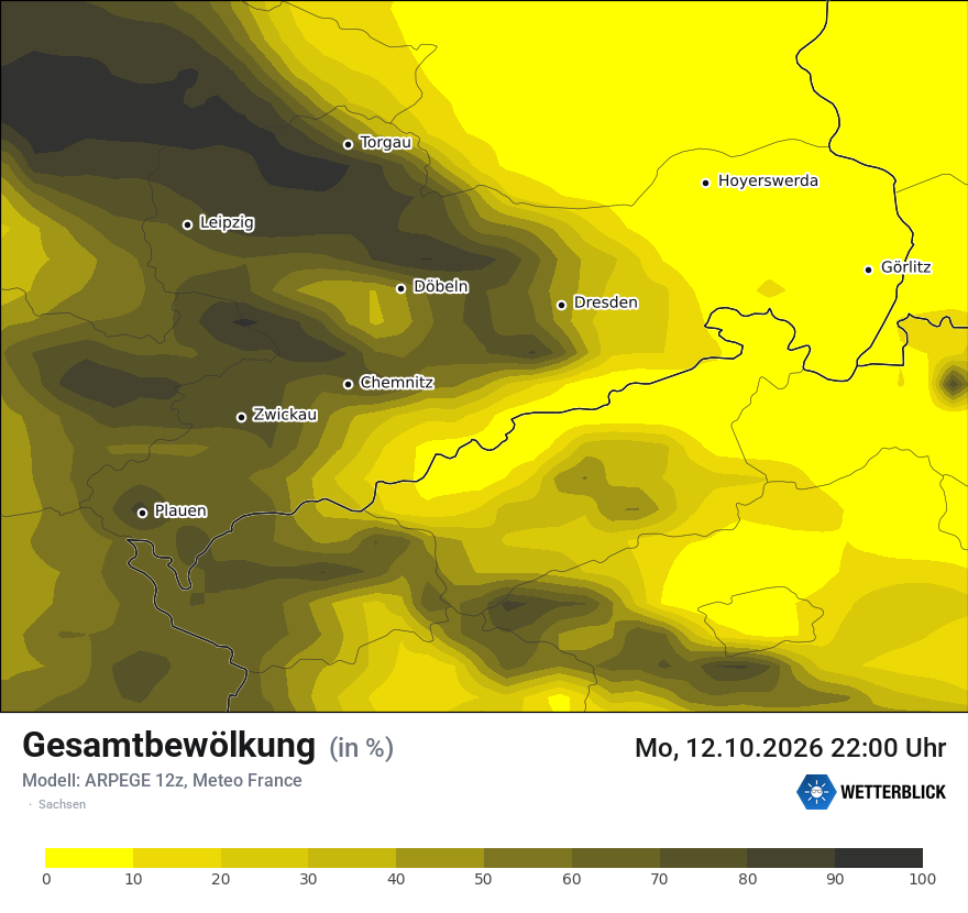 Modellkarte ARPEGE – clct – sn