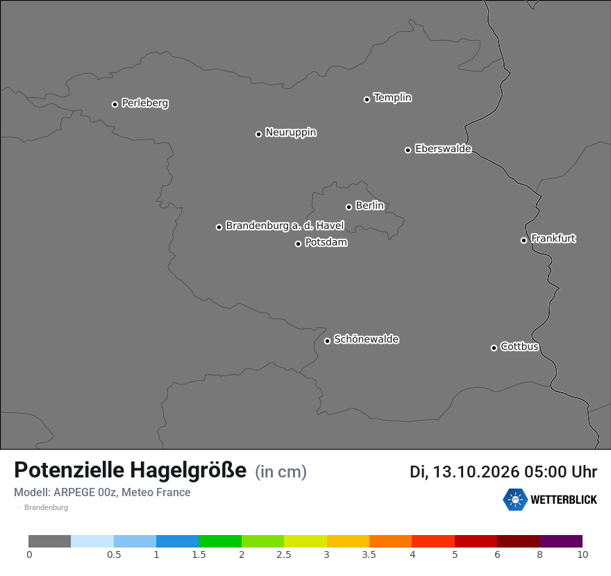 Modellkarte ARPEGE – hail_size – bb