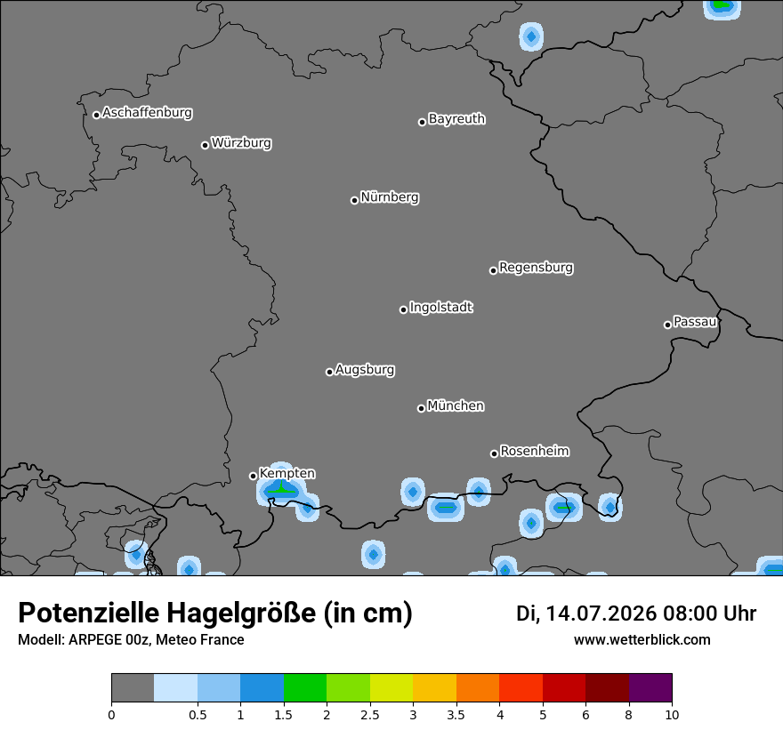 Modellkarte ARPEGE – hail_size – by