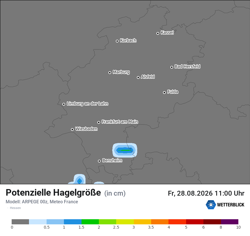 Modellkarte ARPEGE – hail_size – he