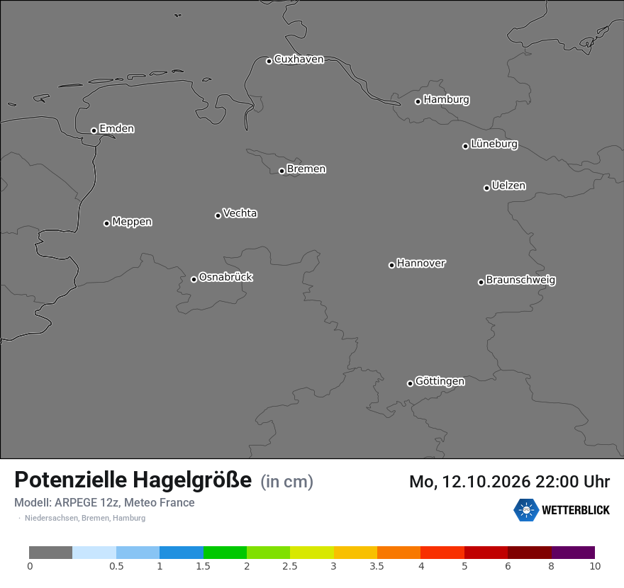 Modellkarte ARPEGE – hail_size – ni