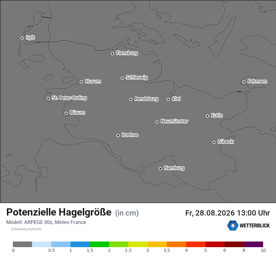 Modellkarte ARPEGE – hail_size – sh