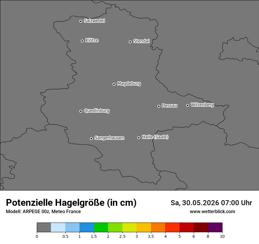 Modellkarte ARPEGE – hail_size – st