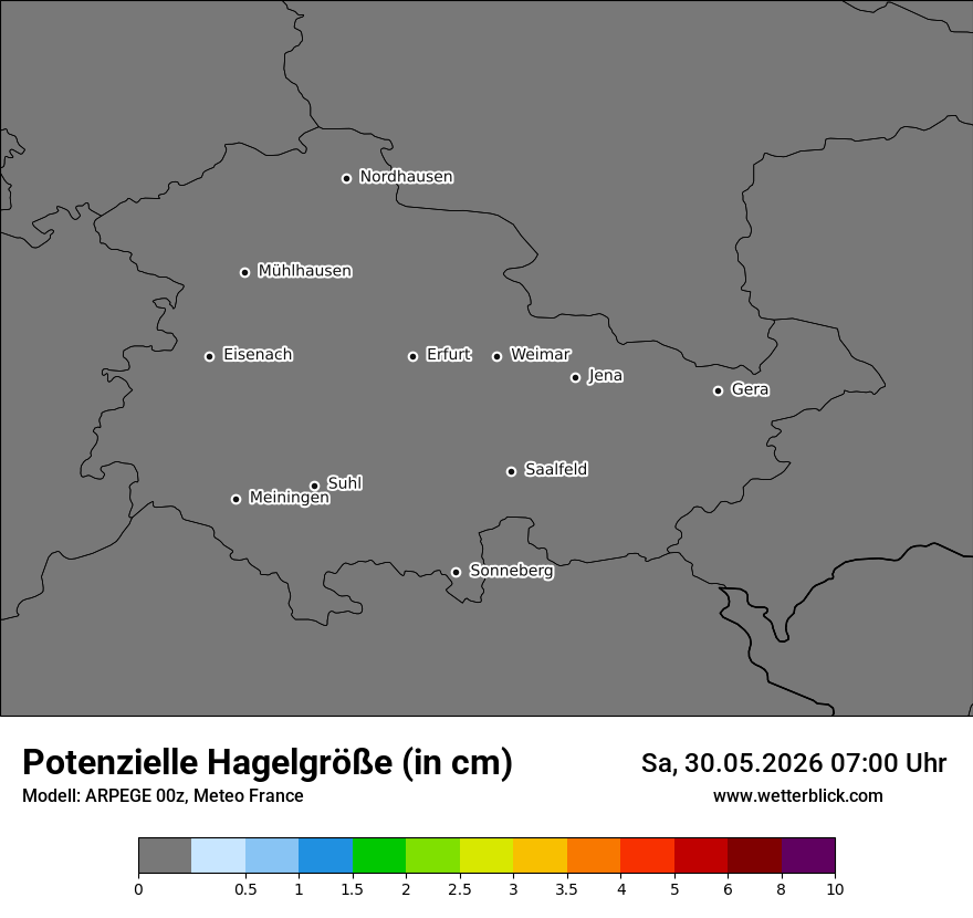 Modellkarte ARPEGE – hail_size – th