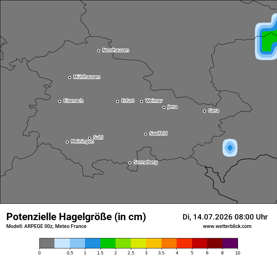 Modellkarte ARPEGE – hail_size – th