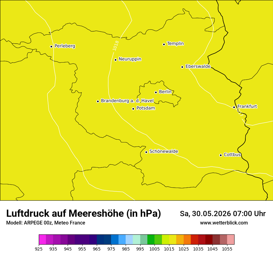 Modellkarte ARPEGE – pmsl – bb
