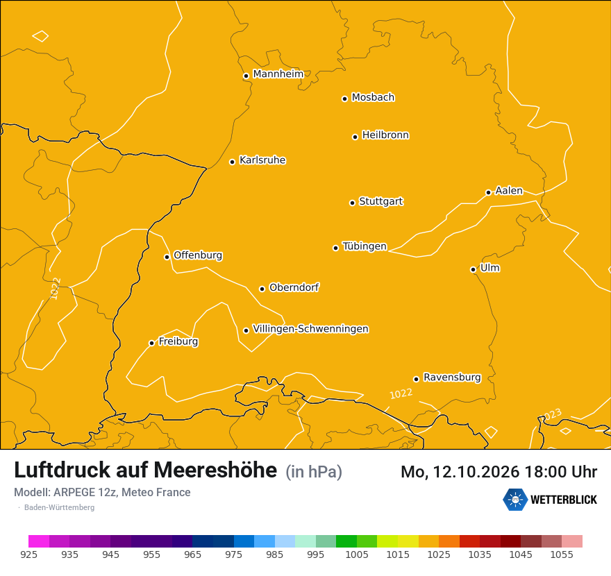 Modellkarte ARPEGE – pmsl – bw