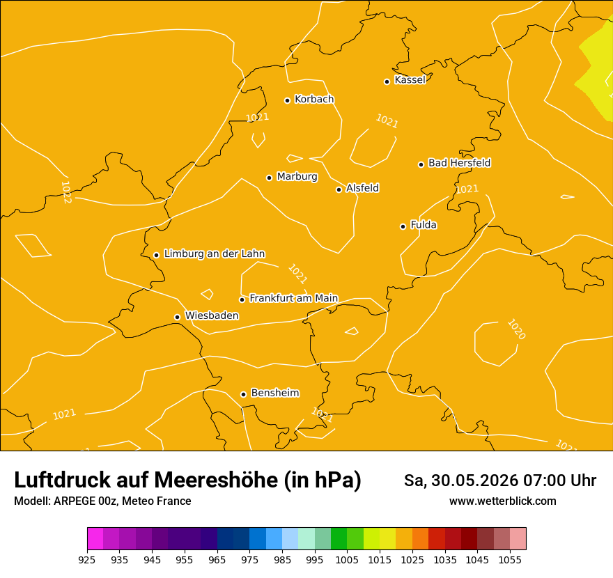 Modellkarte ARPEGE – pmsl – he