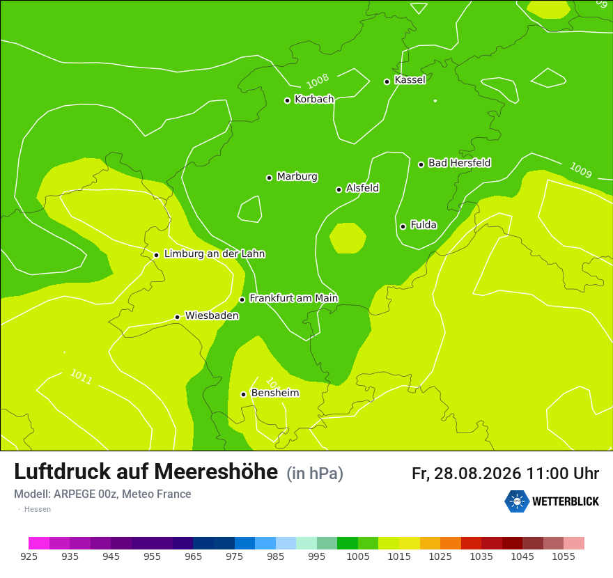 Modellkarte ARPEGE – pmsl – he