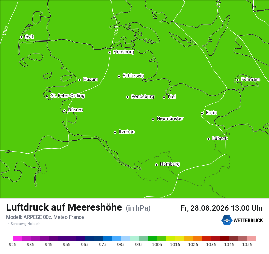 Modellkarte ARPEGE – pmsl – sh