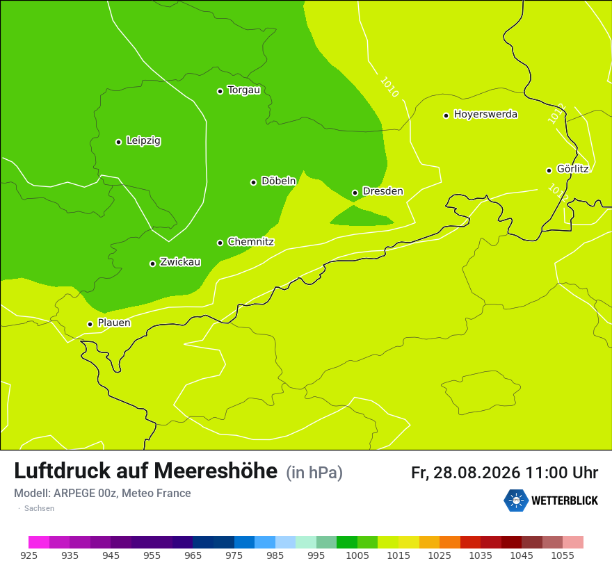 Modellkarte ARPEGE – pmsl – sn